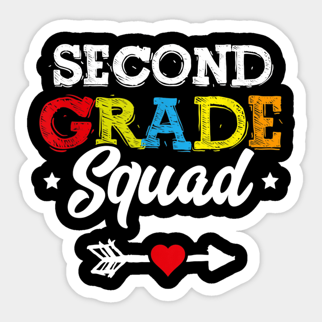 Second Grade Squad Shirt Teacher Student Kids Back To School Sticker by Sharilyn Bars